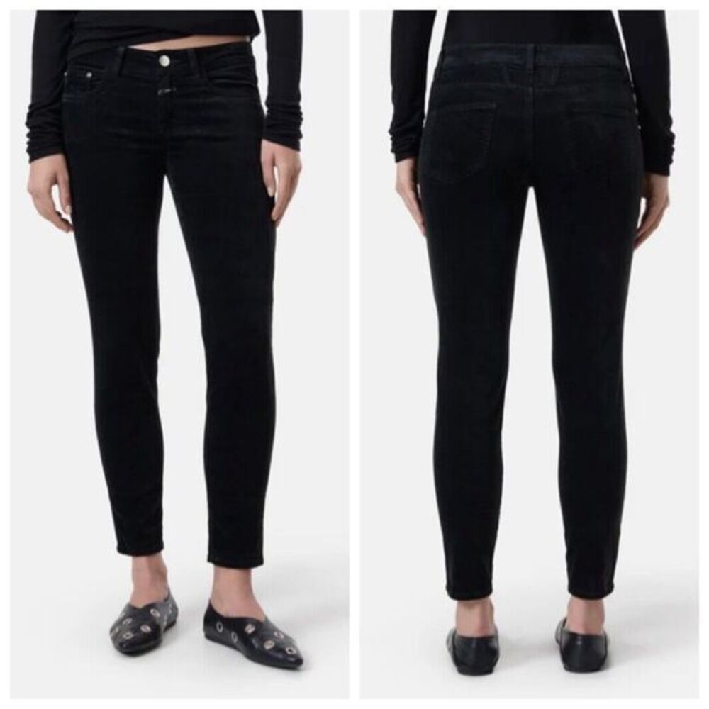 Closed Skinny Velvet Baker Pants Black Stretch Jeans‎ Women's Size 24 Italy